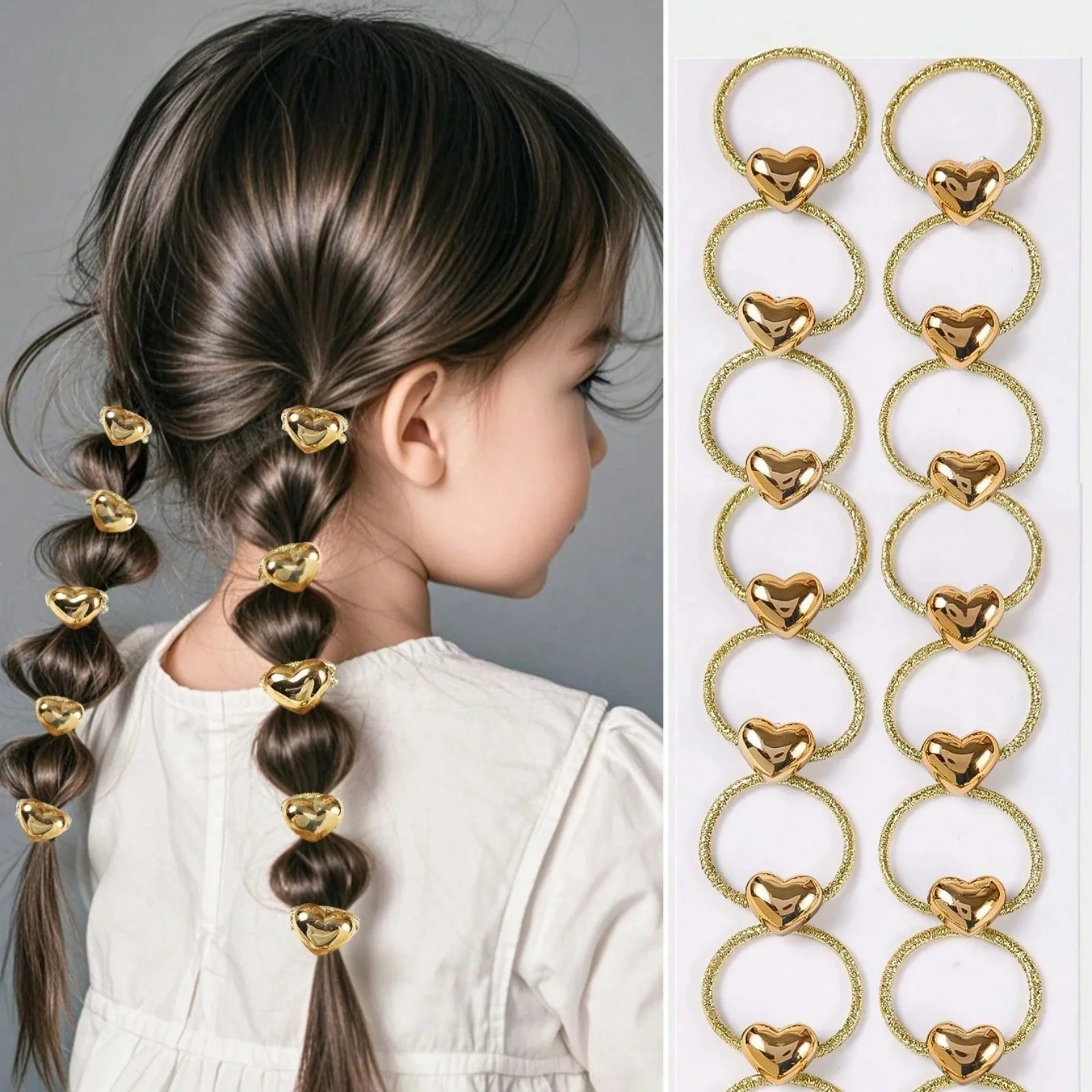 Wrap Ring Gold - Conjunto de 10 Anéis de Cabelo