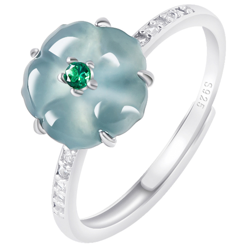 Women Accessories For Gift - Anéis de Flor de Jadeíta Birmanesa