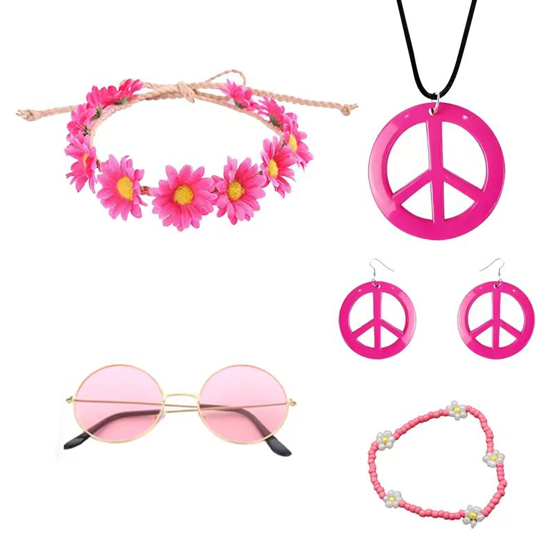 Women'S Accessories In The 70S - Conjunto de Acessórios de Fantasia Hippie
