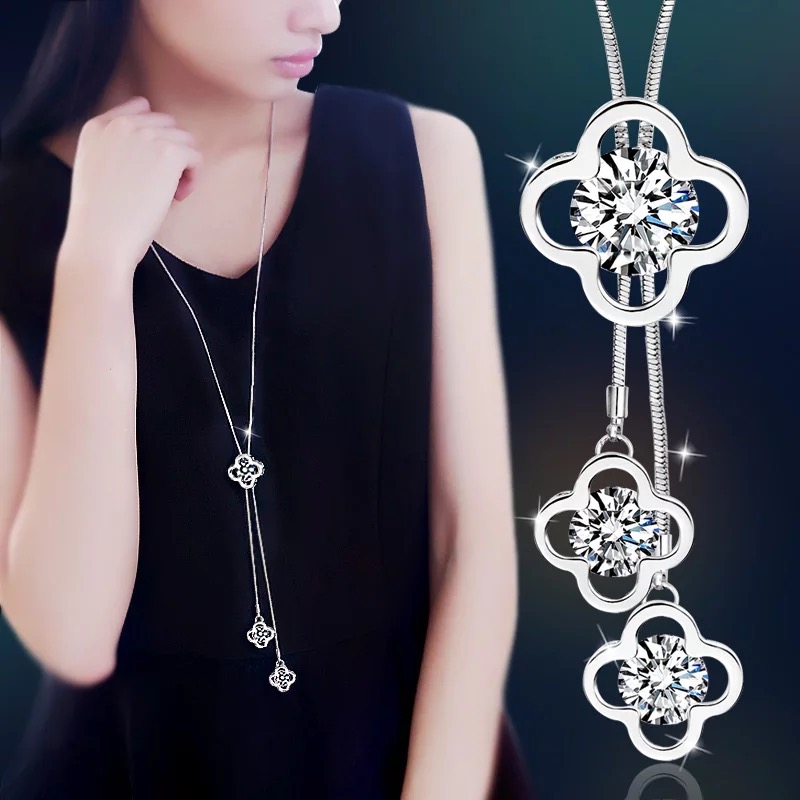 Women Accessories Images - Mulheres pingente colares folhas ocas flor