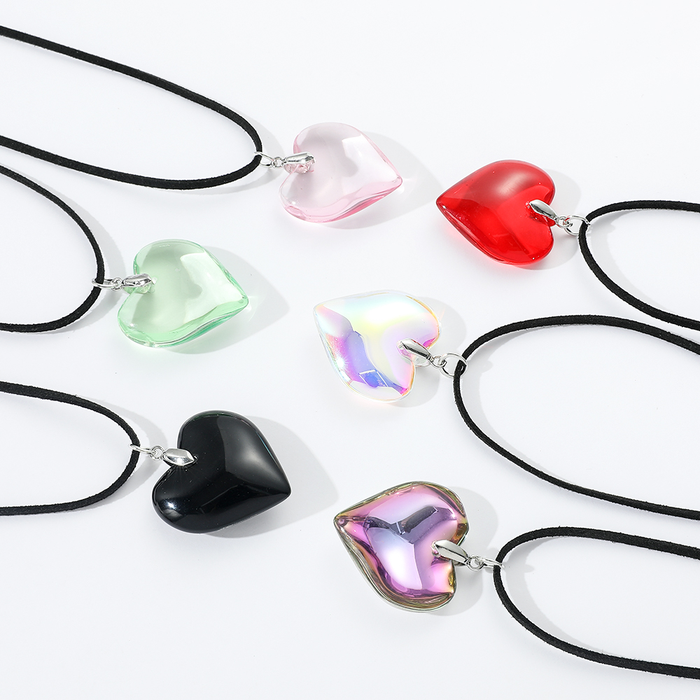Women Accessories Chain - Colar de Coração de Cristal com