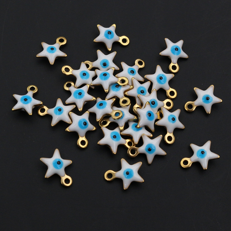 20 pçs 10x8,5mm encantos esmal - Evil Eye Bracelet avaliação e preço
