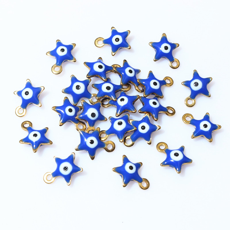 20 pçs 10x8,5mm encantos esmal - Evil Eye Bracelet avaliação e preço