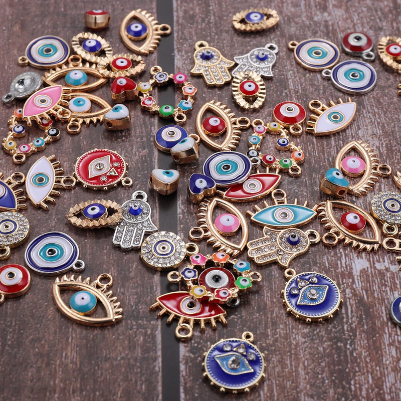 30 pçs mix liga colorida esmal - Evil Eye Bracelet avaliação e preço
