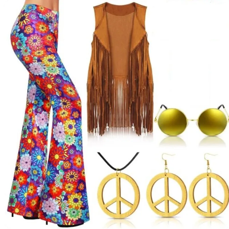 Conjunto de fantasia hippie fe - Women'S Accessories In The 70S avaliação e preço