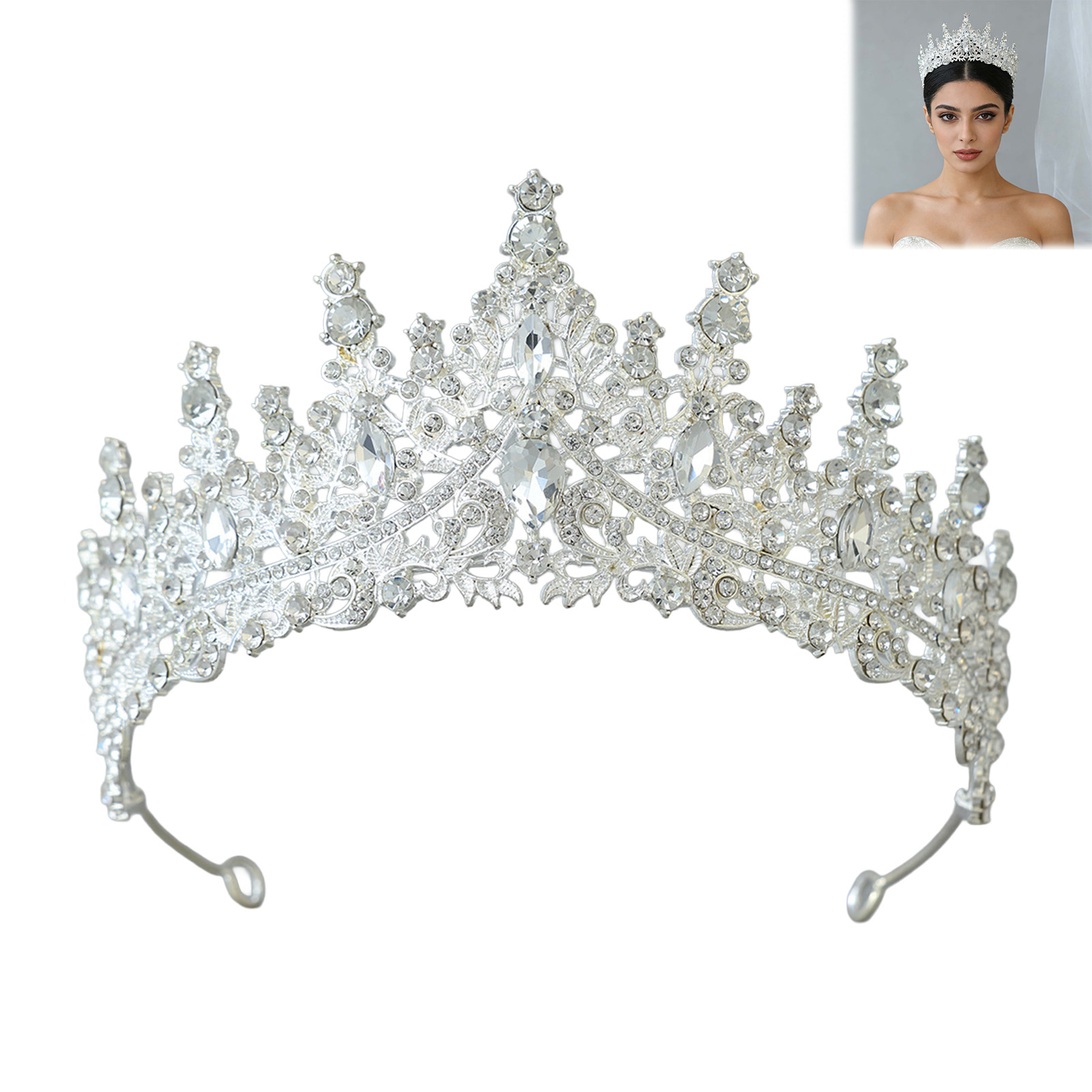 Coroa de Noiva com Strass Bril - Women Accessories Jewelry avaliação e preço