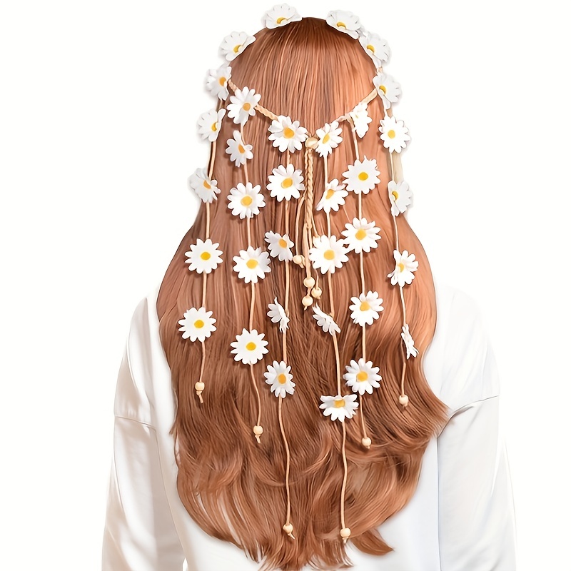 Tiara hippie de flores, coroa  - Women'S Accessories In The 70S avaliação e preço